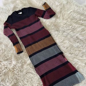 H&M Rib Knit Midi Sweater Dress